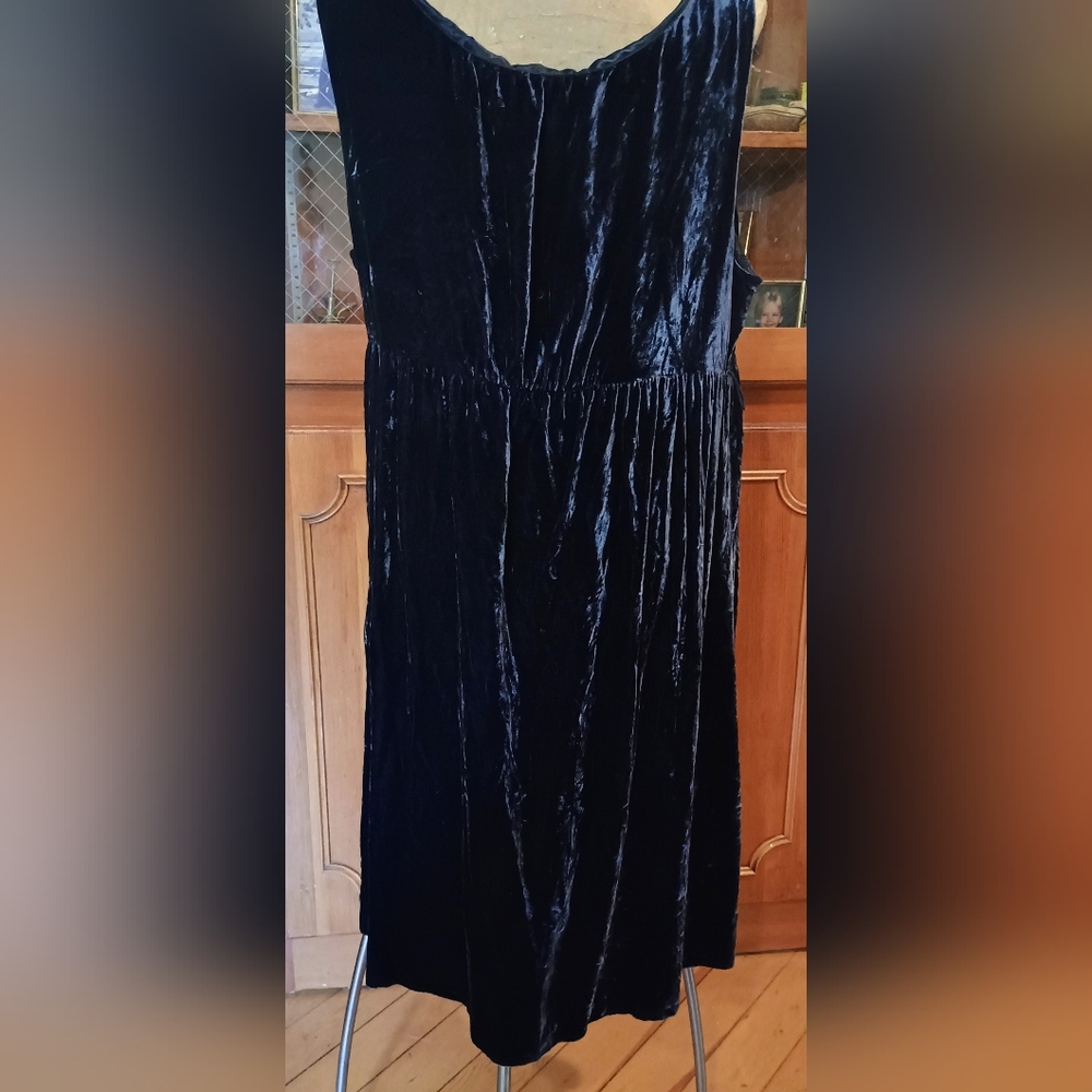 Crushed Velvet Blue Dress Size 18 Gap Brand
